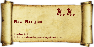 Miu Mirjam névjegykártya